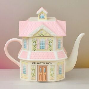 Charming Lenox Spice Village Tea Room Teapot Victorian House